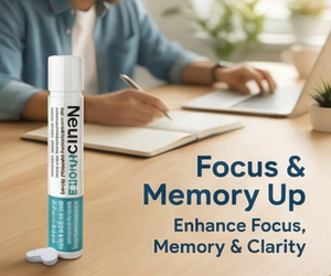 Neuro Pro Plus supplement on desk to enhance focus memory and mental clarity while writing or studying