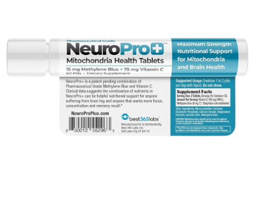 Neuro Pro+ supplement bottle for mitochondrial health, brain energy and mental clarity